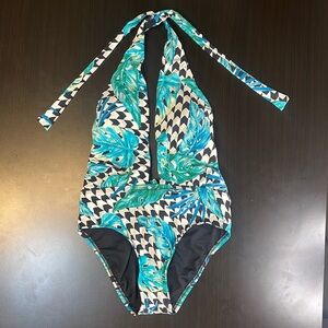 Gianni Bini One Piece Swim Halter built in padding size small NWT